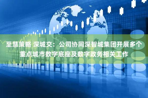 至慧策略 深城交：公司协同深智城集团开展多个重点城市数字底座及数字政务相关工作