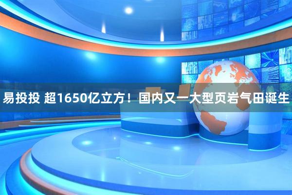 易投投 超1650亿立方！国内又一大型页岩气田诞生